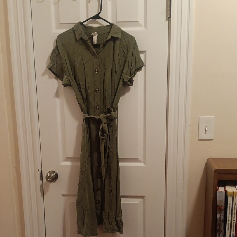 H&M Green Shirt Dress